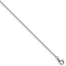 Image of Herco Platinum Polished D/C 1.0mm Cable Chain 16 Inch Necklace