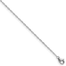 Image of Herco Platinum D/C 1mm Elongated Cable Chain 18in Necklace