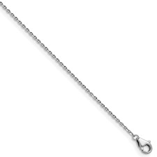 Image of Herco Platinum Polished D/C 1.15mm Cable Chain 20 Inch Necklace