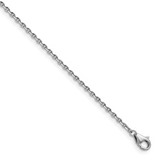 Image of Herco Platinum Polished D/C 1.50mm Cable Chain 18 Inch Necklace