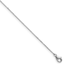 Image of Herco Platinum Polished D/C .80mm Ball Chain 18 Inch Necklace