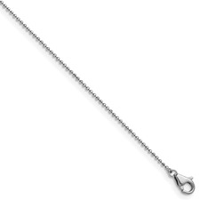 Image of Herco Platinum Polished D/C 1.00mm Ball Chain 18 Inch Necklace