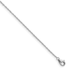 Image of Herco Platinum Polished 1.00mm Singapore Chain 18 Inch Necklace