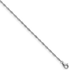 Image of Herco Platinum Polished 1.25mm Singapore Chain 18 Inch Necklace