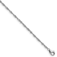 Image of Herco Platinum Polished 1.50mm Singapore Chain 18 Inch Necklace