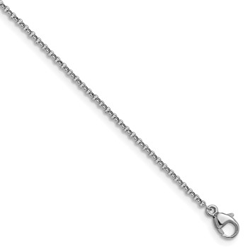 Herco Platinum Polished 1.6mm Solid Rolo 22 Inch Chain