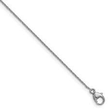 Image of Herco Platinum Polished D/C .70mm Wheat Chain 18 Inch Necklace