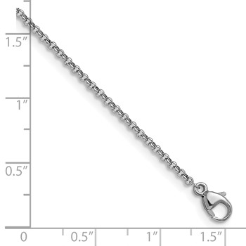 Herco Platinum Polished 1.9mm Solid Rolo 18 inch Chain — alternate view