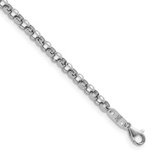 Image of Herco Platinum Polished 3.4mm Solid Rolo 16 Inch Chain