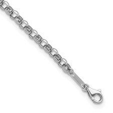Image of Herco Platinum Polished 3.4mm Solid Rolo 7.5 Inch Chain Bracelet