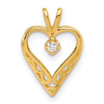 10ky Diamond Heart Pendant