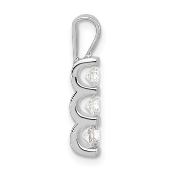 14k White Gold Polished Diamond Pendant — alternate view