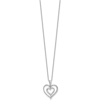 SS Diamond Heart Pendant Necklace — alternate view