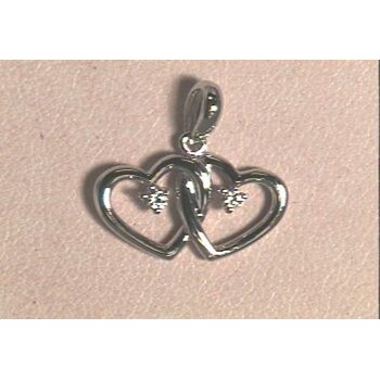 10k WG Diamond Pendant 2-.03 RD DIAS - Mel: RDG