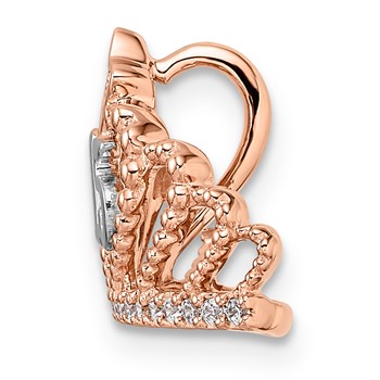 10K Tri-Color "15" Pendant w/Chain — alternate view