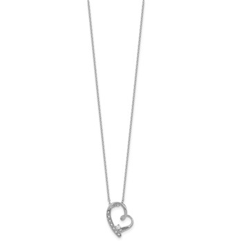 Sterling Silver Diamond Heart Pendant Necklace — alternate view