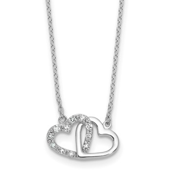 Sterling Silver Diamond Heart Necklace