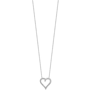 10kw Diamond Heart Pendant Necklace, 3 - .005 Rd Dias - Dias:S43 — alternate view