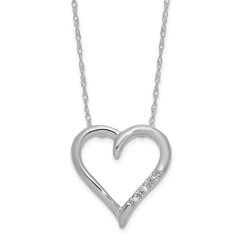 10kw Diamond Heart Pendant Necklace, 3 - .005 Rd Dias - Dias:S43
