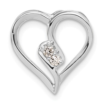 10kw Diamond Heart Pendant, 2 - .025 RD DIAS - Dia:A1.8