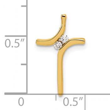 10ky Diamond Cross Pendant — alternate view