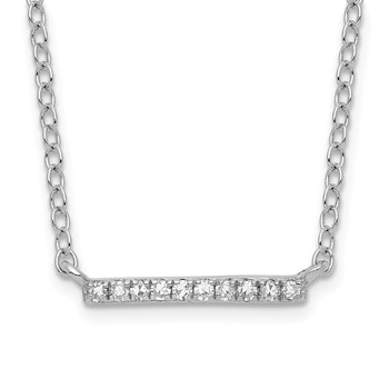 Sterling Silver Diamond Bar Necklace