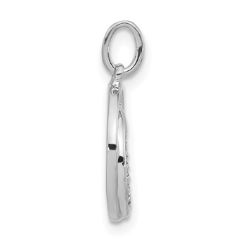 Sterling Silver w/ 10k Rose Accent Diamond Star & Moon Pendant — alternate view