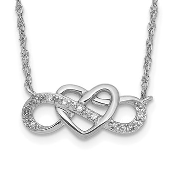 10k WG Diamond Heart and Infinity Necklace