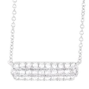 Sterling Silver CZ Necklace with Attached Chain