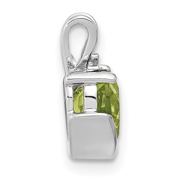 Sterling Silver Peridot and Diamond Heart Chain Slide — alternate view