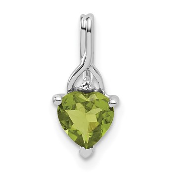 10kw Peridot and Diamond Pendant