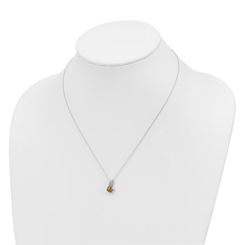 10K White Gold Citrine and Diamond Necklace — alternate view