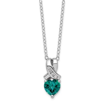 SS Created Alexandrite and Diamond Necklace