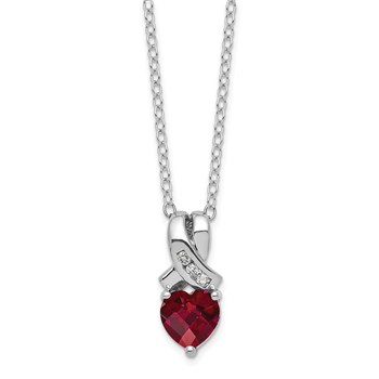 SS Created Ruby and Diamond Necklace