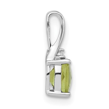 10k White Gold Checkerboard Peridot & Diamond Chain Slide — alternate view