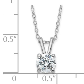 Sterling Silver Rhodium-plated Diamonore 7.5mm Solitare Necklace — alternate view