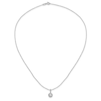 Sterling Silver Rhodium-plated Diamonore Halo Necklace — alternate view