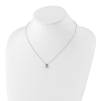 Sterling Silver Rhodium-plated Diamonore 5mm Solitare Necklace — alternate view