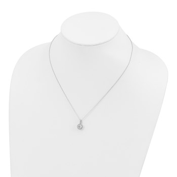 Sterling Silver Rhodium-plated Diamonore Halo 16 in w/2in ext Necklace — alternate view