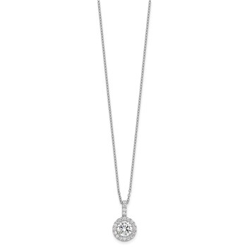 Sterling Silver Rhodium-plated Diamonore Halo 18inch Chain — alternate view