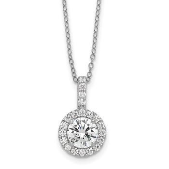 Sterling Silver Rhodium-plated Diamonore Halo 18inch Chain