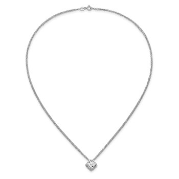 Sterling Silver Rhodium-plated Diamonore Asscher-cut 2 Strand Necklace — alternate view