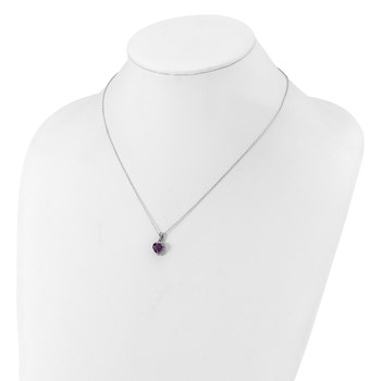 SS Amethyst and Diamond Necklace — alternate view
