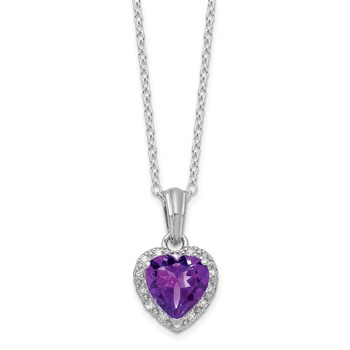 SS Amethyst and Diamond Necklace