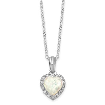 SS Created Opal and Diamond Necklace