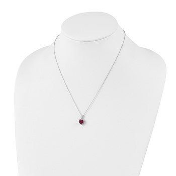 SS Created Ruby and Diamond Necklace — alternate view