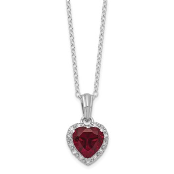SS Created Ruby and Diamond Necklace