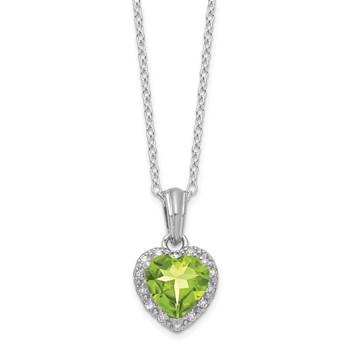 SS Peridot and Diamond Necklace