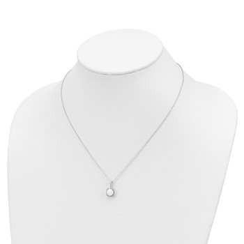 SS Created Opal and Diamond Necklace — alternate view