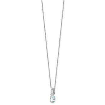 SS Aquamarine & Diamond Pend — alternate view